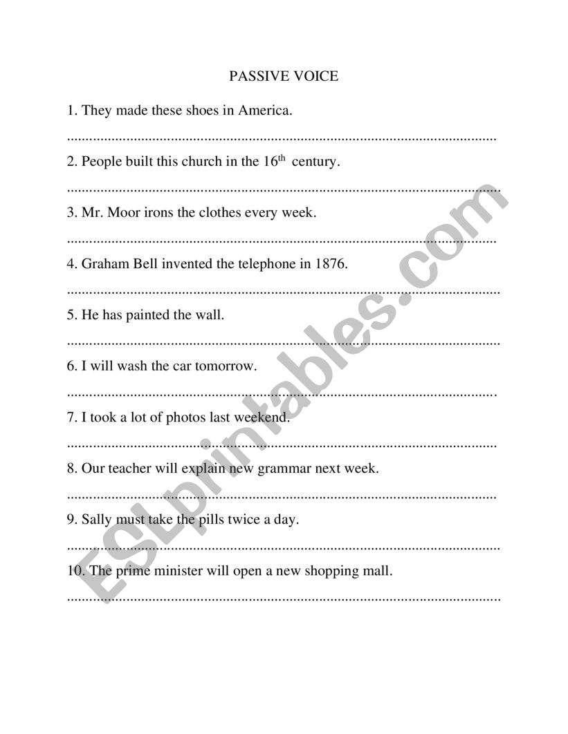 PASSIVE VOICE worksheet