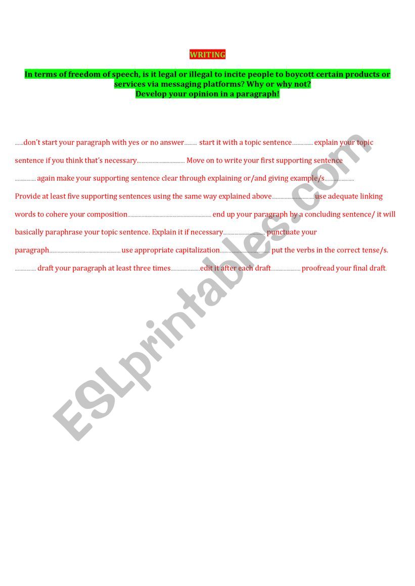 how to express an opinion in a paragraph