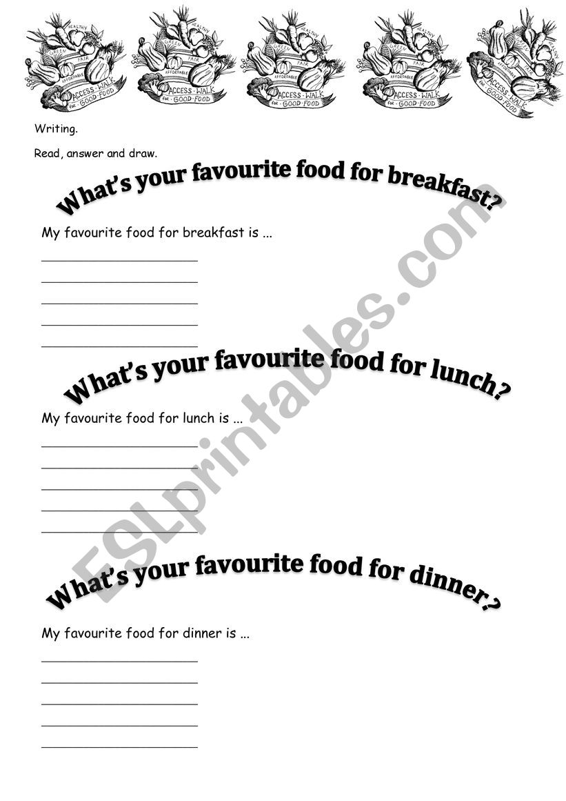 FOOD worksheet