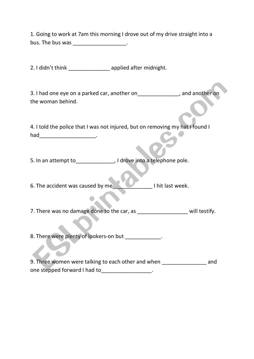 Funny insurance claims worksheet