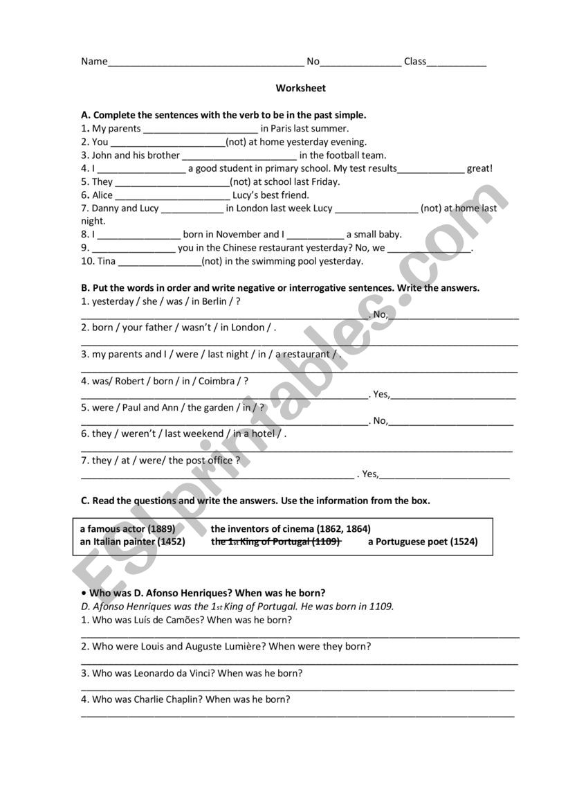 past simple_ worksheet worksheet