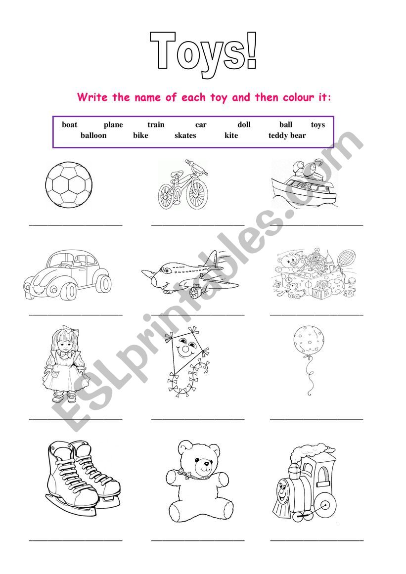 Toys (vocabulary) worksheet