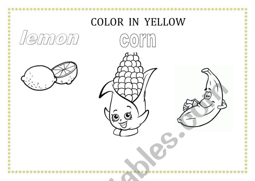 Color in yellow worksheet
