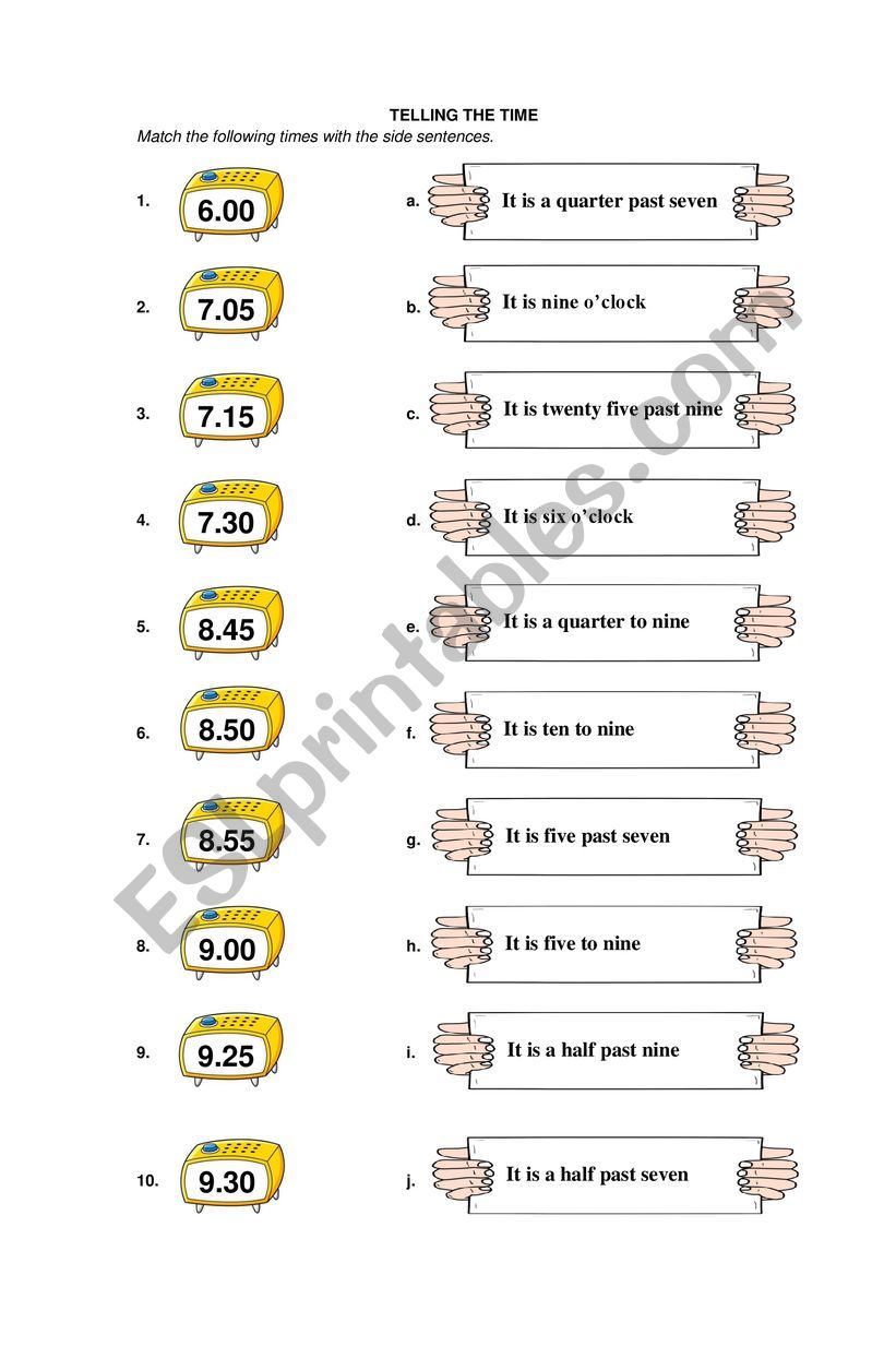 Telling The Time worksheet