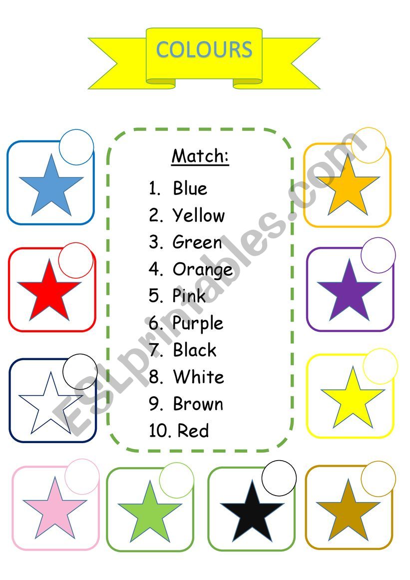 Colours worksheet