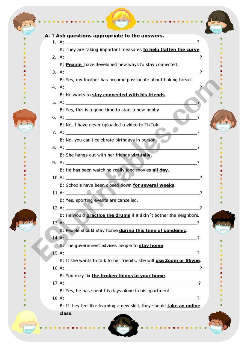Asking questions  worksheet