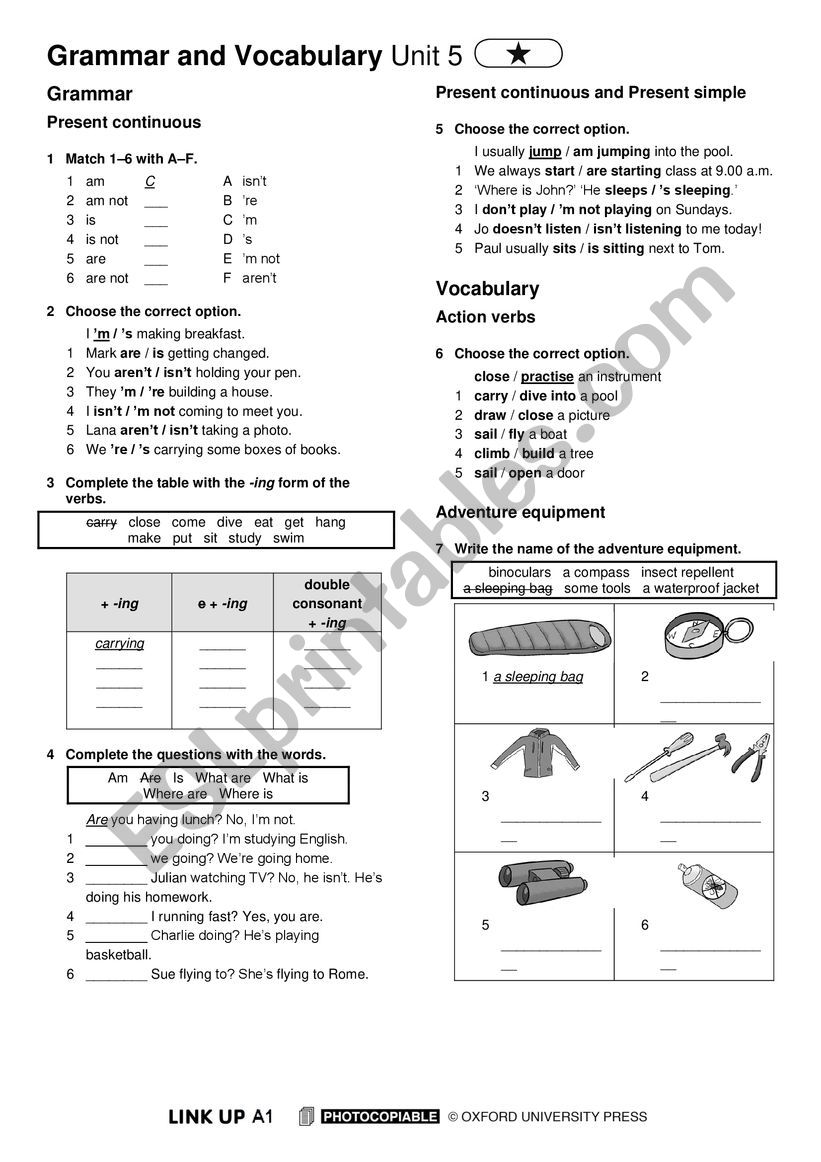 present cnt. worksheet