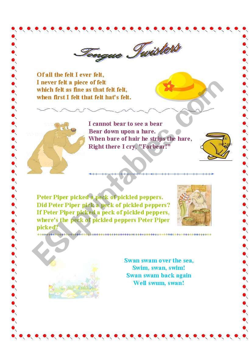 Tongue Twisters worksheet