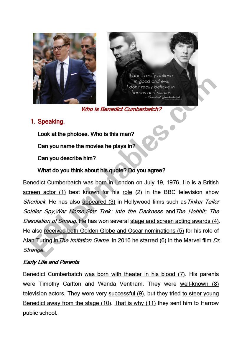 Benedict Cumberbatch Biography