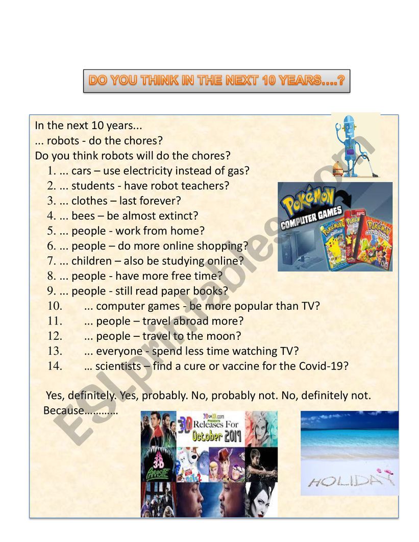 Do You Think....? worksheet