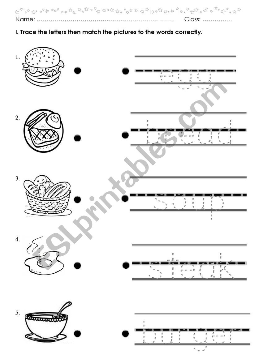 food worksheet worksheet