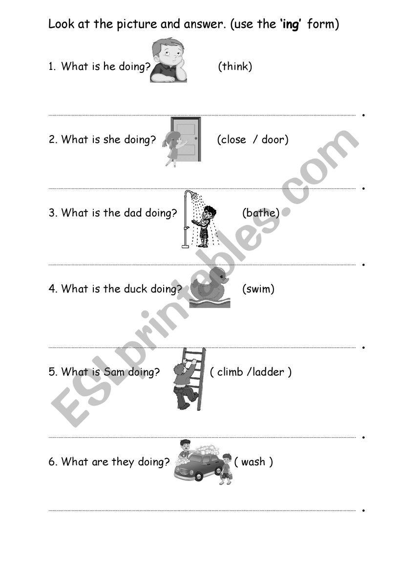 Present continuous questions worksheet