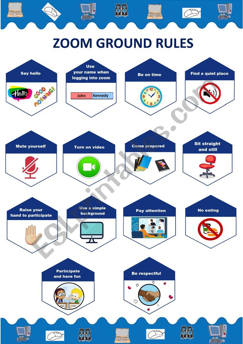 Zoom Ground Rules worksheet