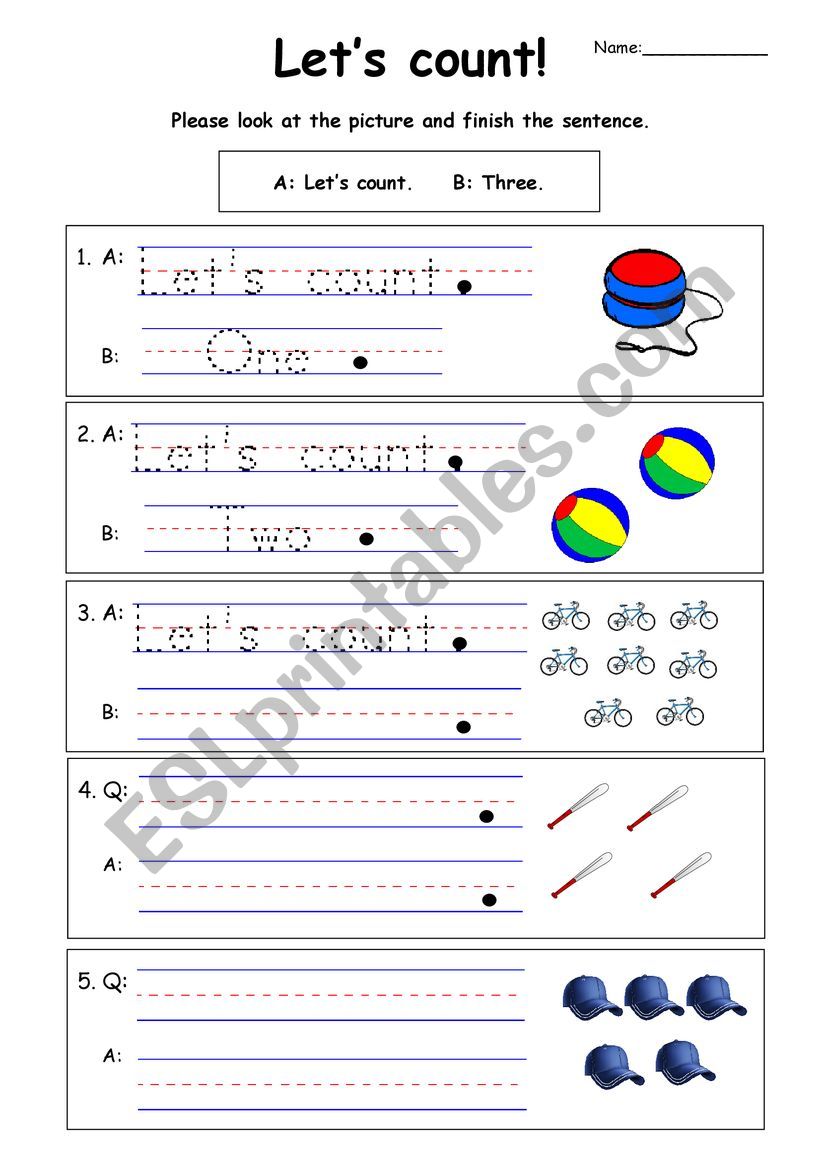 Lets Count. worksheet