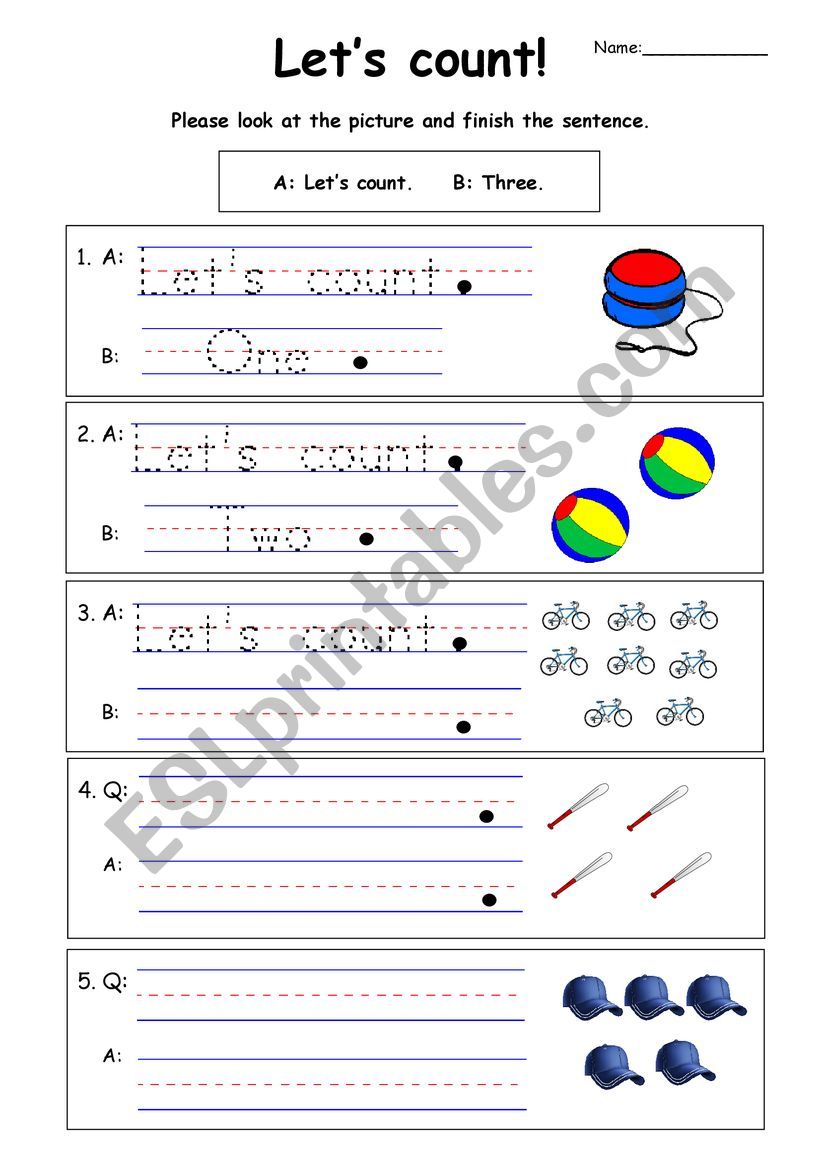 LetÂ´s Count. worksheet