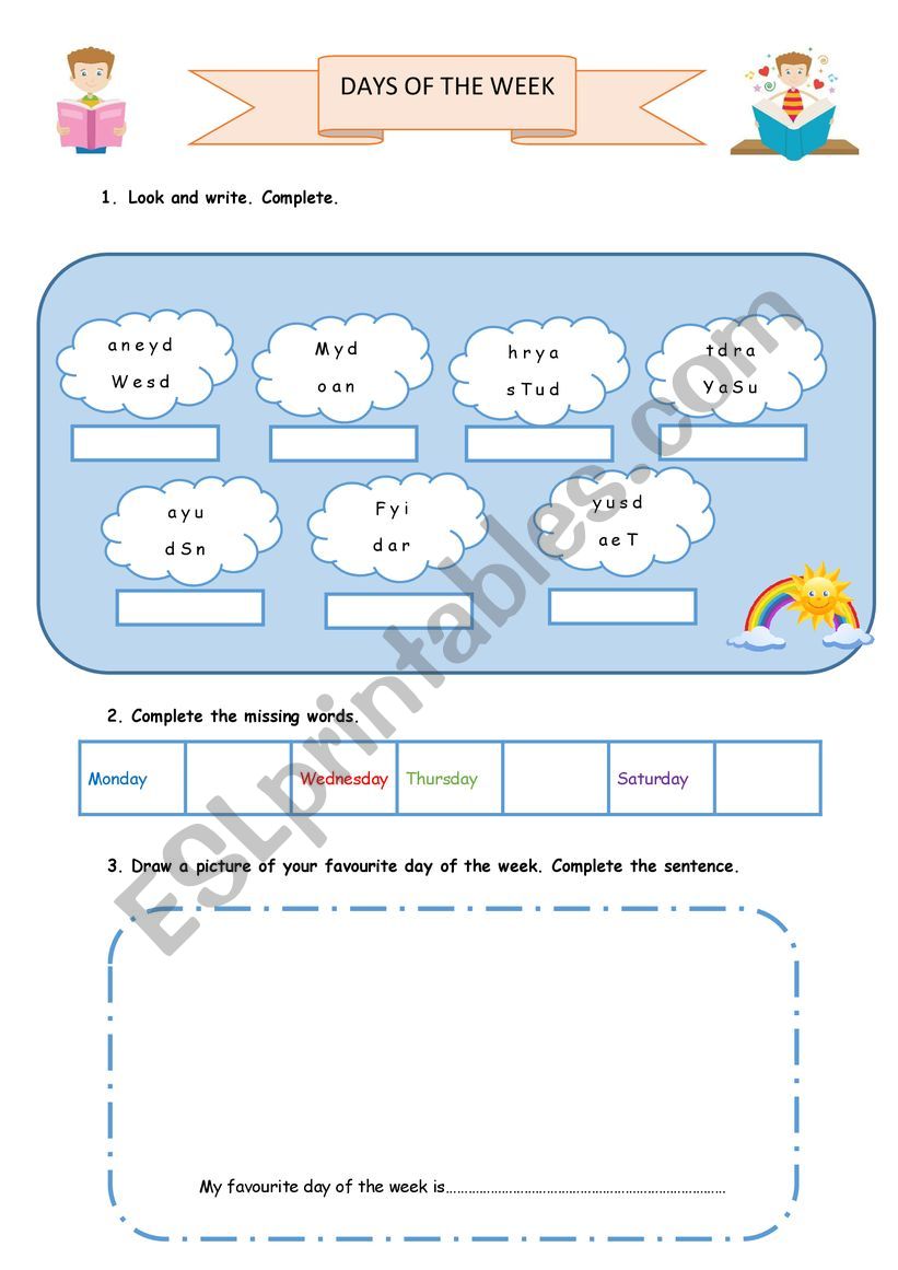 Days of the week worksheet