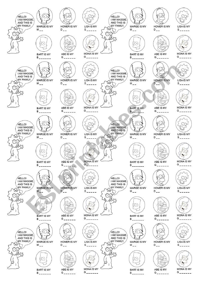 Family vocabulary (with the simpsons)
