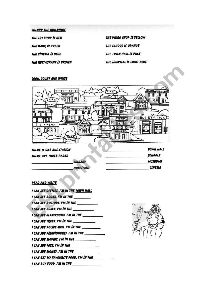 Place activity worksheet