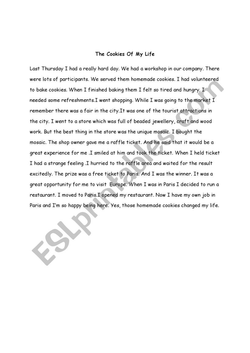 cookies dictation activity worksheet