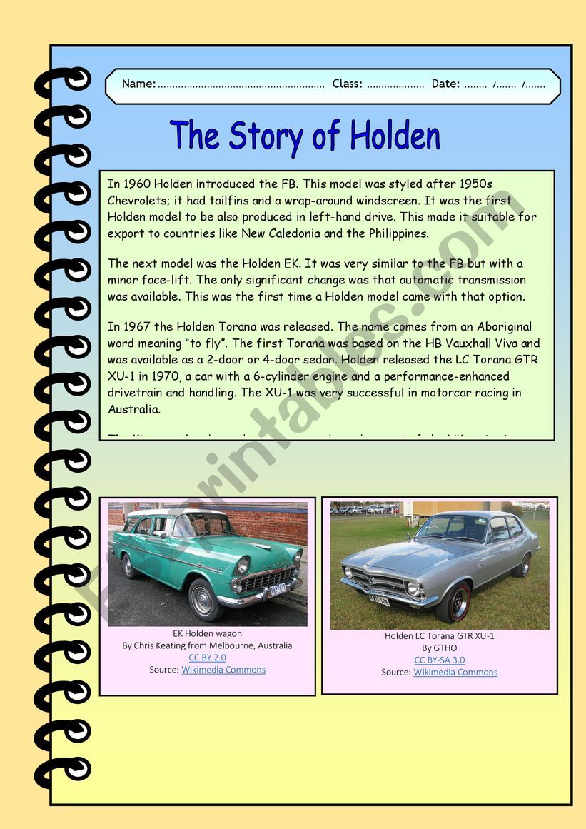 The Story of Holden - Part 2 worksheet