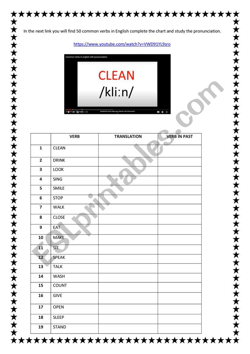 most-common-verbs-esl-worksheet-by-millan1