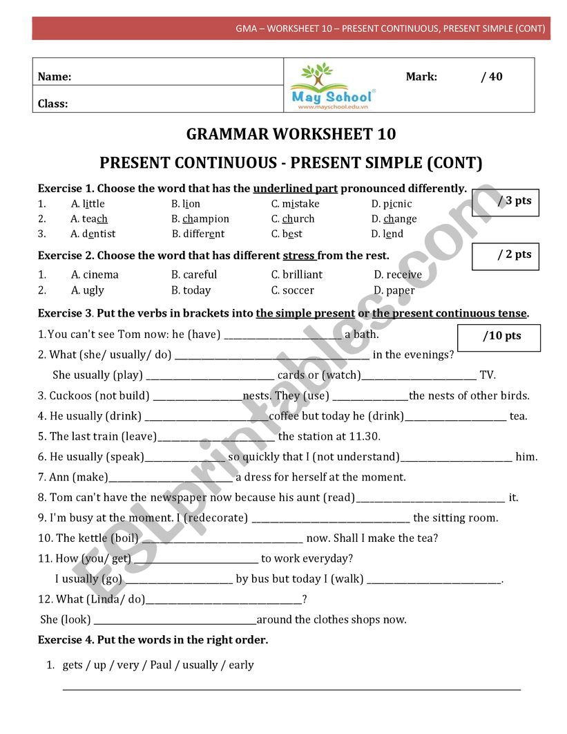 Present continuous2 worksheet