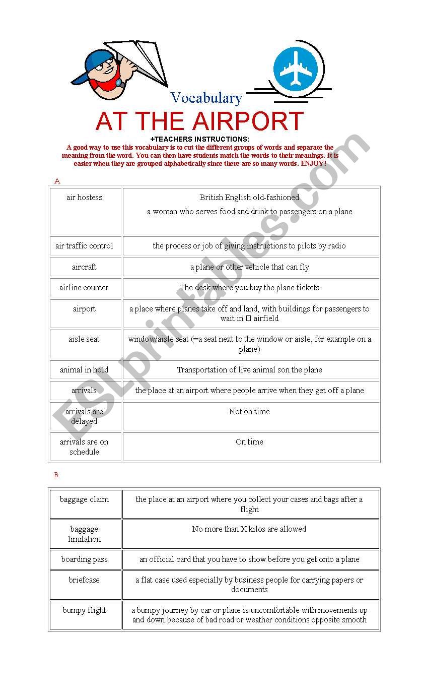 vocabulary_at the airport REVISITED