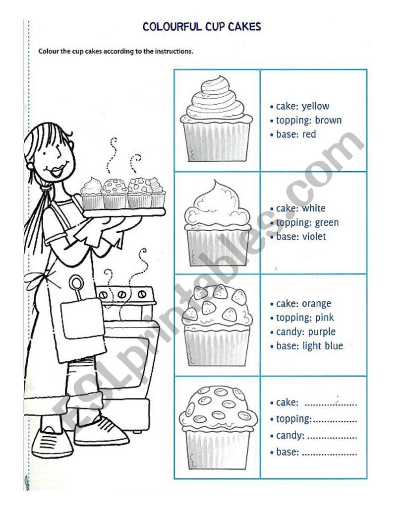 COLORFUL CUPCAKES worksheet