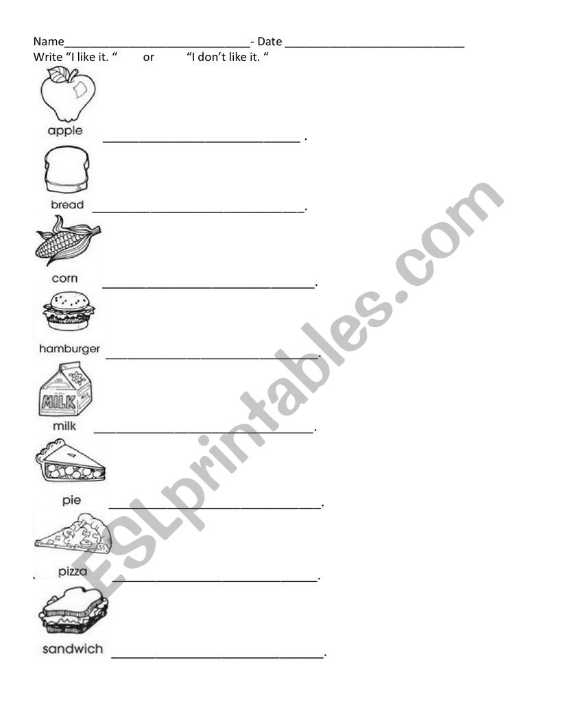 LikeDon�tLikeFood worksheet