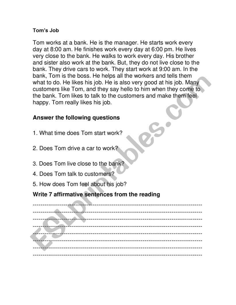 Simple present tense -Routines