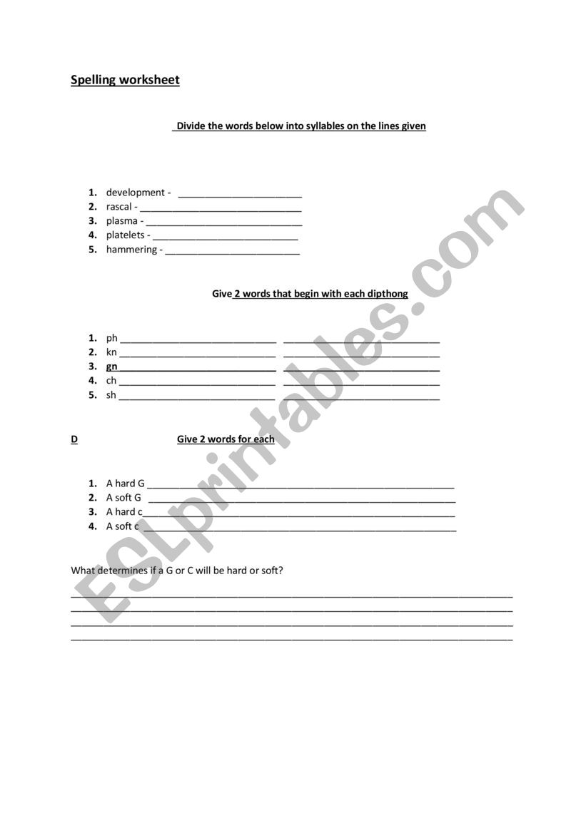 spelling worksheet worksheet