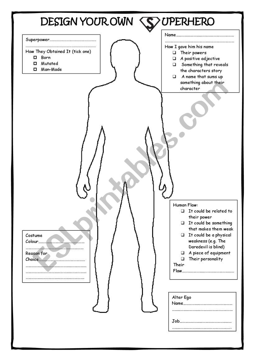 my heroes worksheet