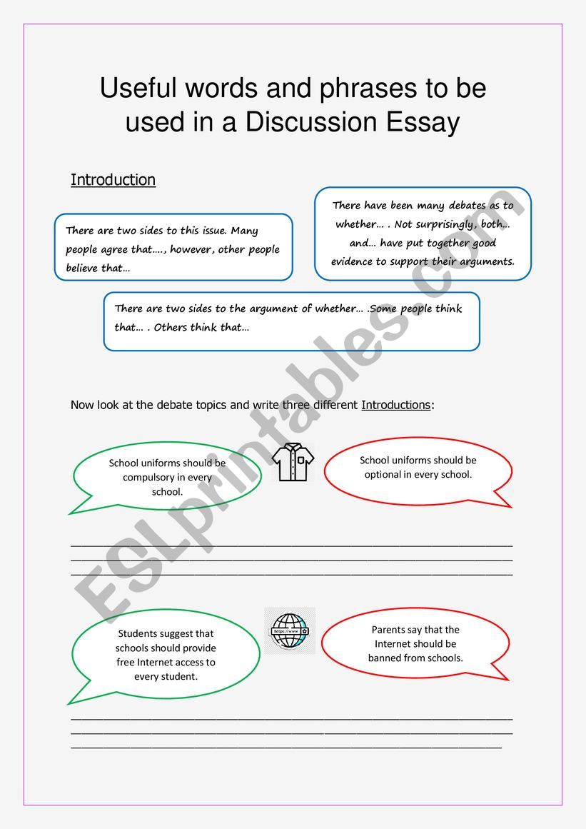Writing a Discussion essay - part 1