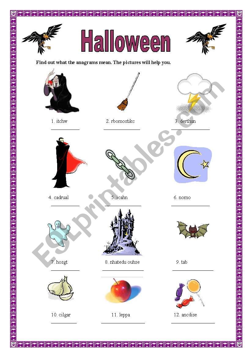 Halloween Anagrams (28.08.08) worksheet