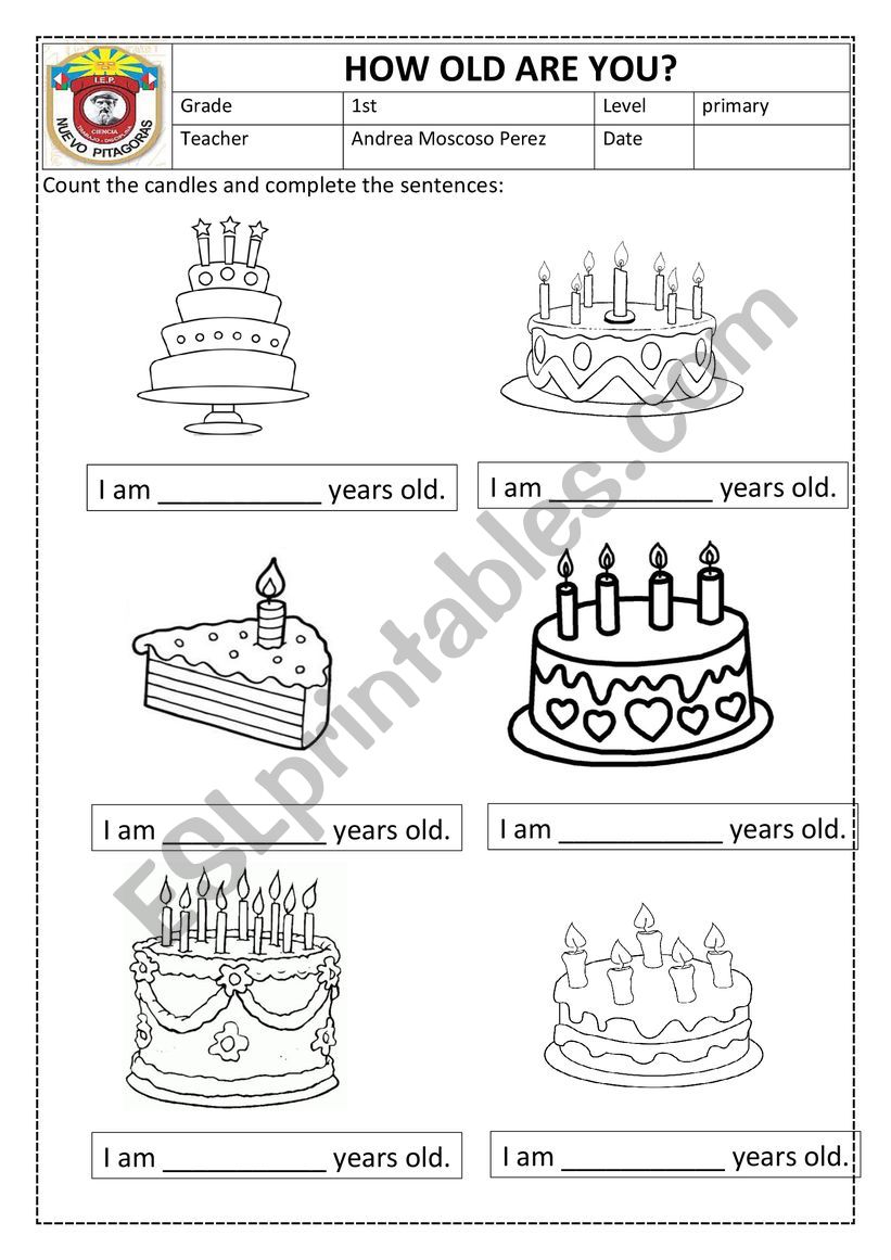 HOW OLD ARE YOU worksheet