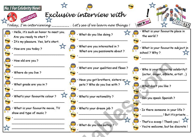Exclusive interview! (introduce yourself)