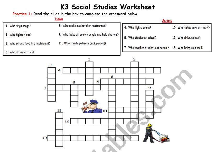 occupations worksheet