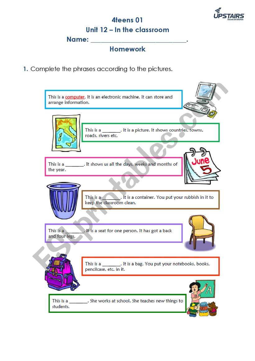 School Supplies worksheet