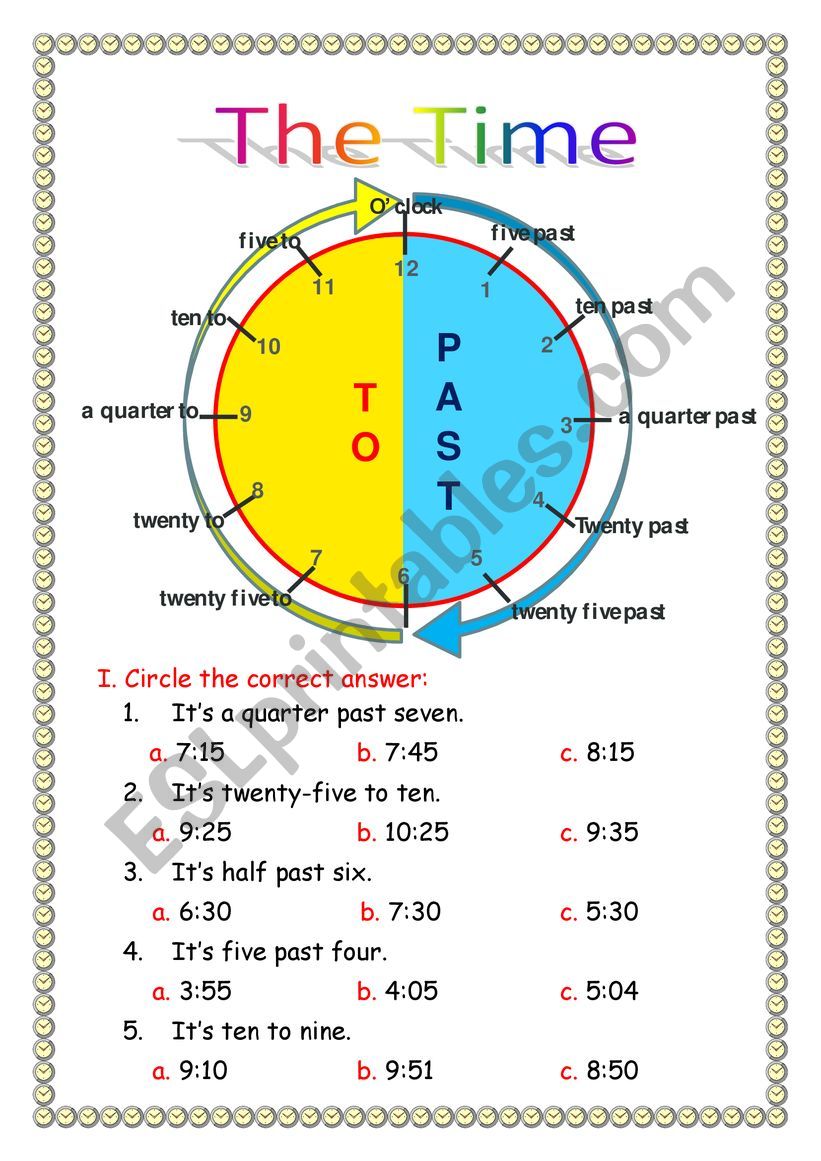 The time worksheet