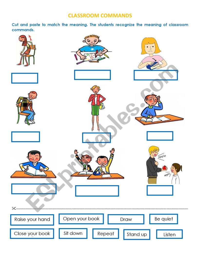 CLASSROOM COMANDS worksheet