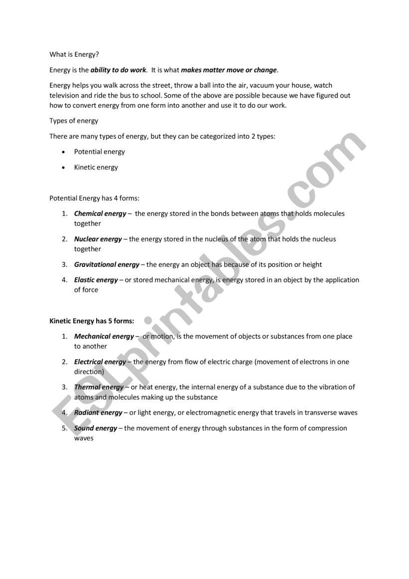 energy2 worksheet