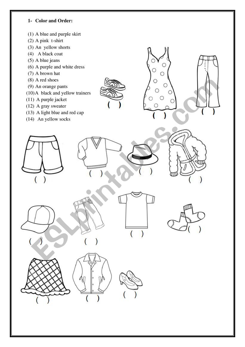 Clothes  worksheet