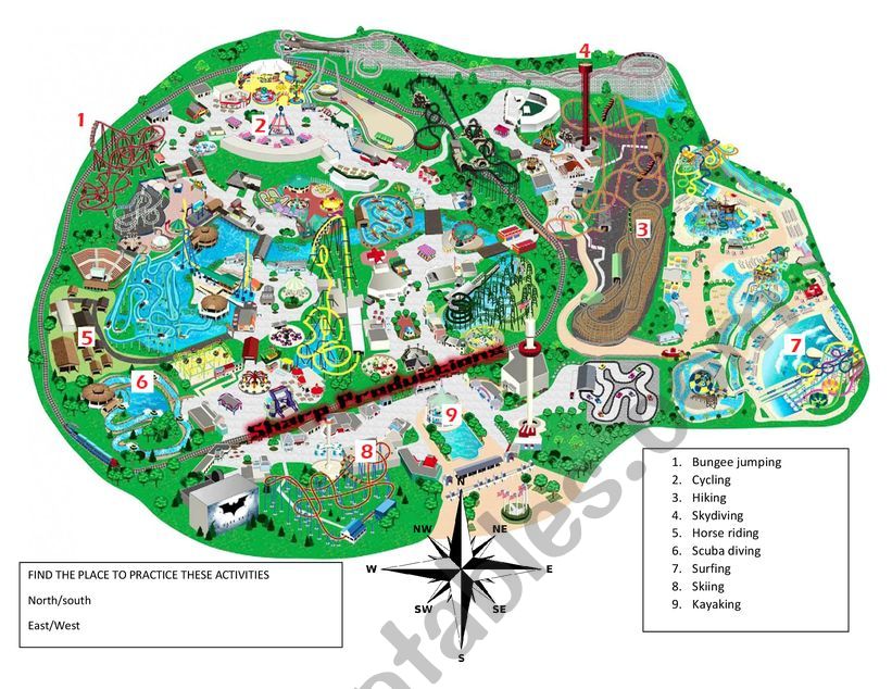 Find the place in a map worksheet