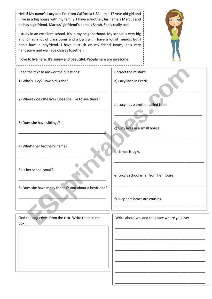 READING COMPREHENSION worksheet