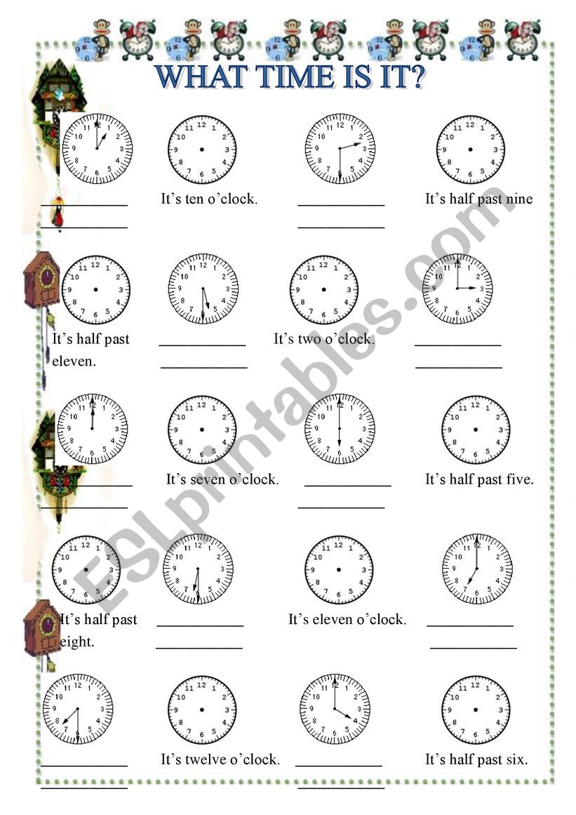 What time is it? worksheet