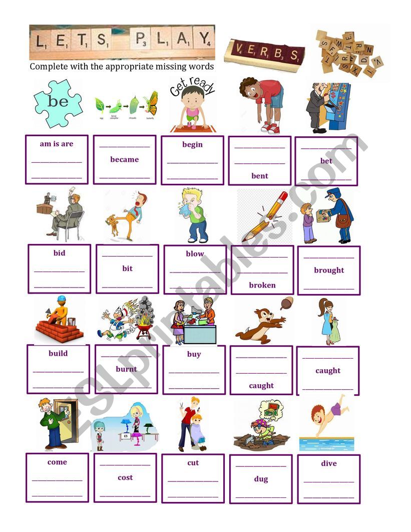 Irregular Verbs worksheet