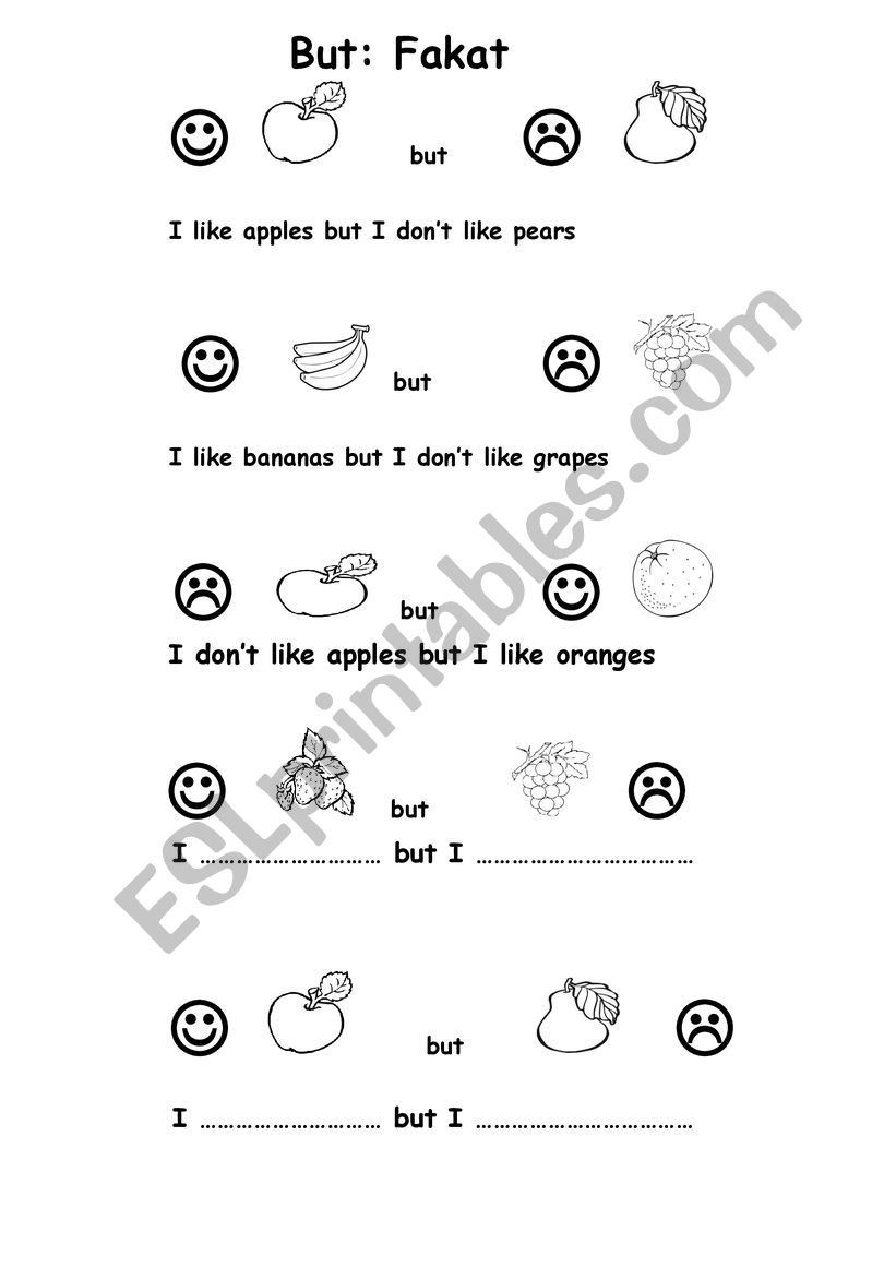 FRUITS worksheet