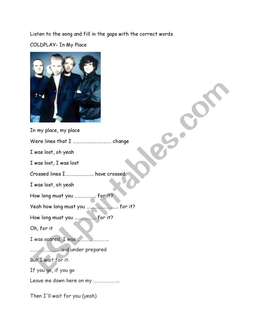 Song Activity worksheet