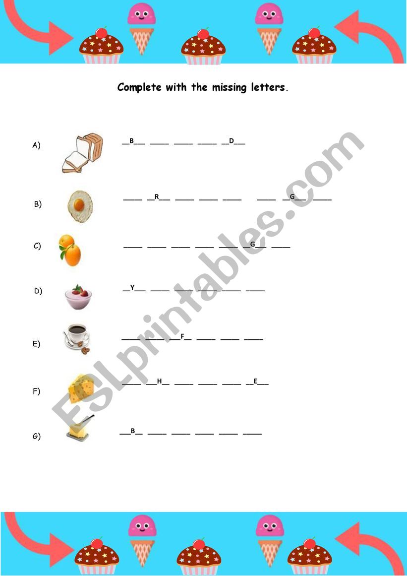 Food worksheet