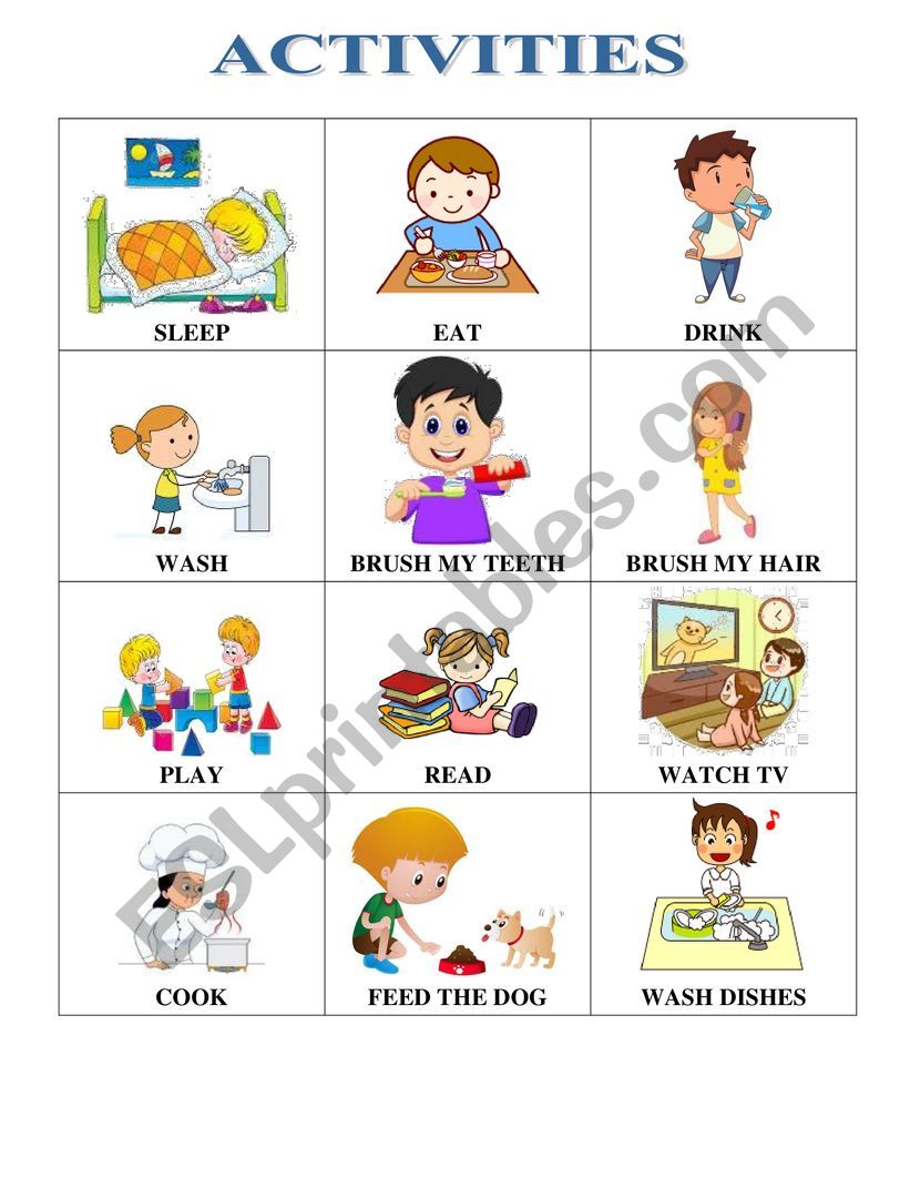 Activities worksheet